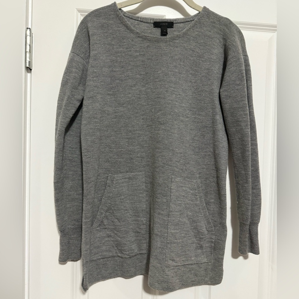 J. Crew Gray Crewneck merino wool Sweater